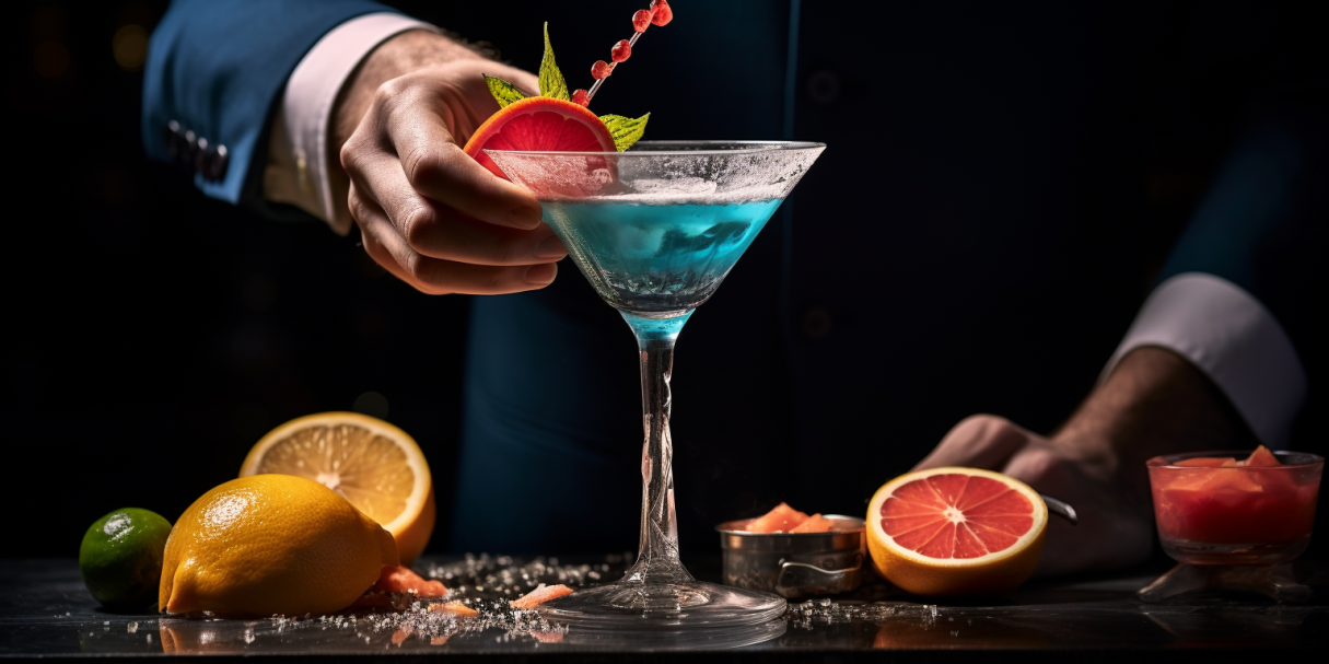 Baluna Banner Bartender Siviendo un Coktail 4