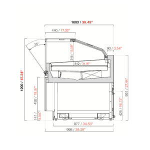 Vitrina IFI Sam80 para Pastelería y Praliné 64.21" 6 Baluna - Producto - IFI -Sam80 - Vitrina- para Pasteleria y Praline
